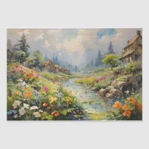 Flüstern des Flusswassers Aquarellmalerei Seidenpapier