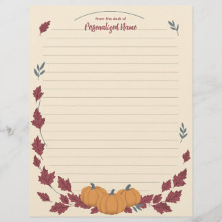 Flüstern des Herbstes auf liniertem Briefpapier