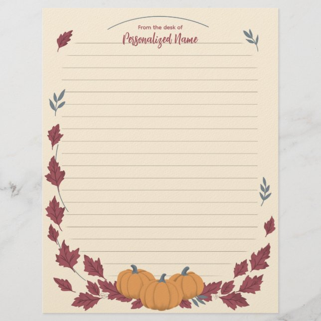 Flüstern des Herbstes auf liniertem Briefpapier (Vorderseite)