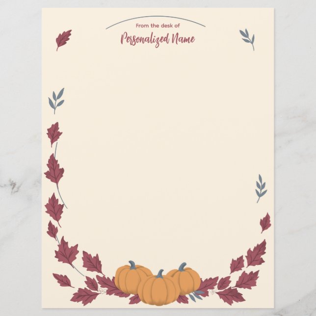 Flüstern des Herbstes unliniertes Papierblatt (Vorderseite)