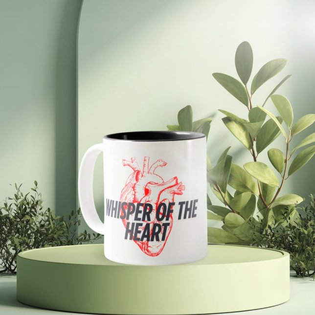 Flüstern des Herzens - Elegant Minimalistisch Zweifarbige Tasse (Von Creator hochgeladen)