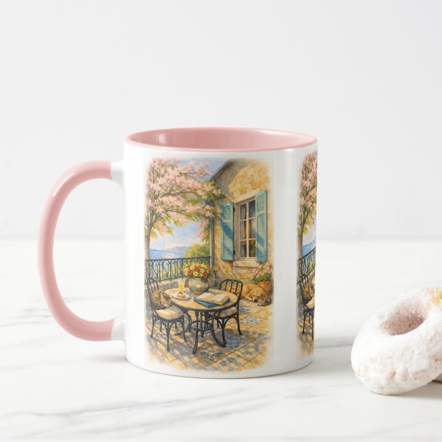 Flüstern des Salbei  Antike Meereswelt Tasse (Mit Donut)