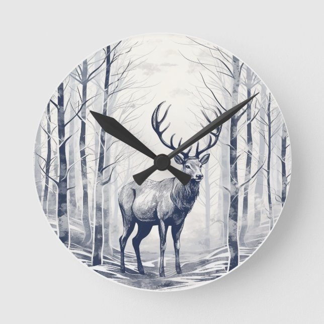 Flüstern des Waldes Runde Wanduhr (Vorderseite)