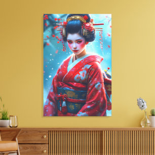 Flüstern einer scharlachroten Maiko Leinwanddruck