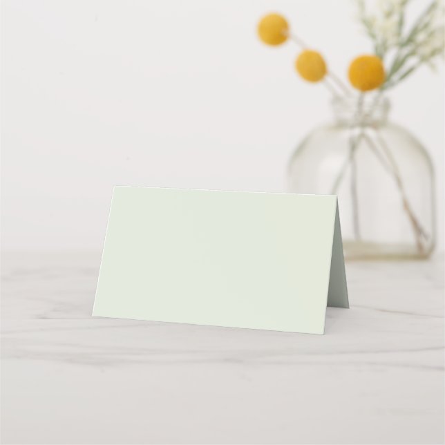 Flüstern Grün Solid Farbe Platzkarte (Vorderseite)