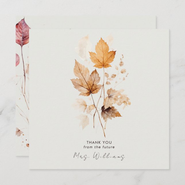 Flüstern Herbst Brautparty Cream Danke (Vorne/Hinten)