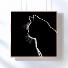 Flüstern im Dunkeln | Cat Whisker Silhouette Poster