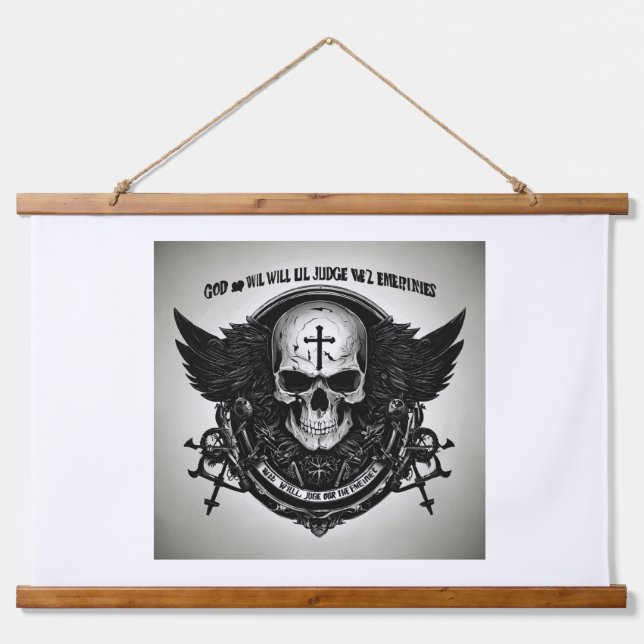 "Flüstern im Dunkeln" Wandteppich Mit Holzrahmen (Vorne)