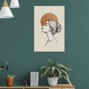 Flüstern in der Linie – Minimalistisches weibliche Poster