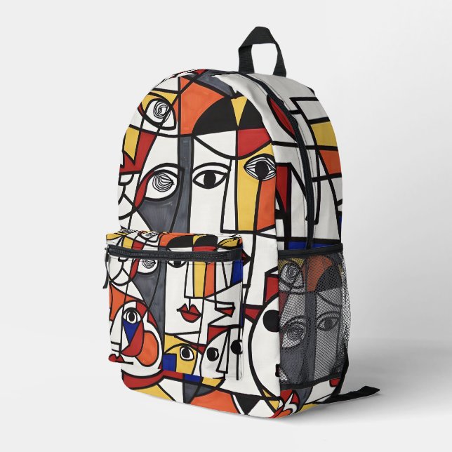 Flüstern in einer Linie Bedruckter Rucksack (Rückseitige Ecke Rechts)