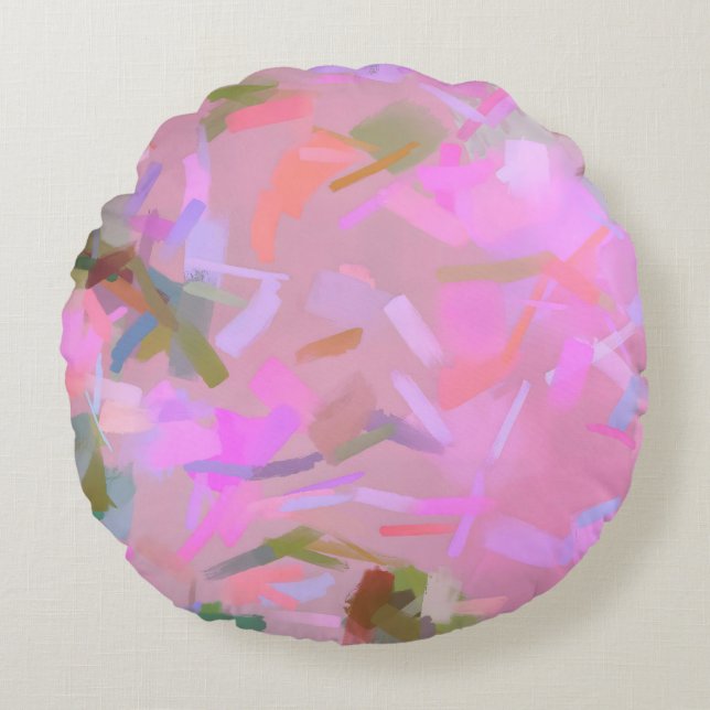 Flüstern in rosa rundes kissen (Vorderseite)