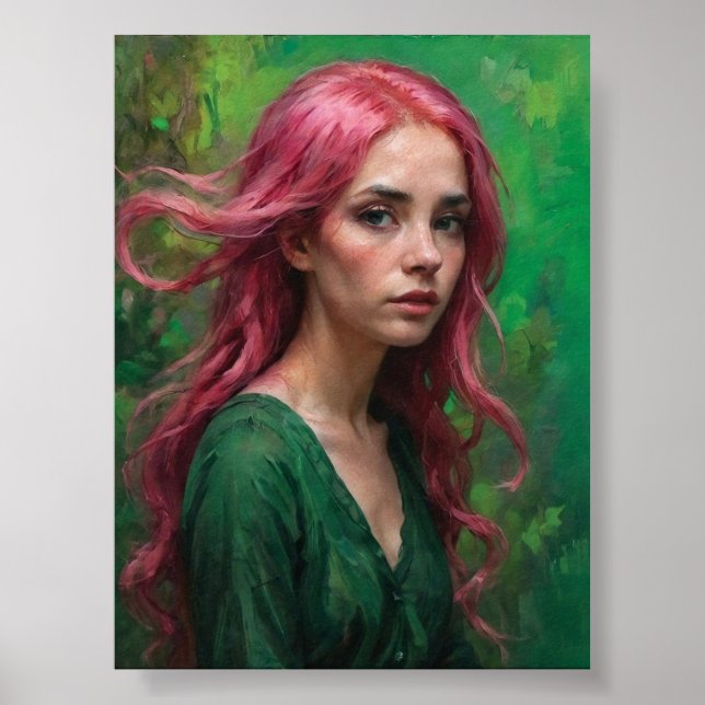 Flüstern in Rosa und Grün Poster (Vorne)
