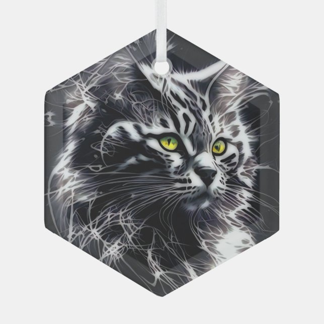 Flüstern in Silberschmuck Ornament Aus Glas (Vorderseite)