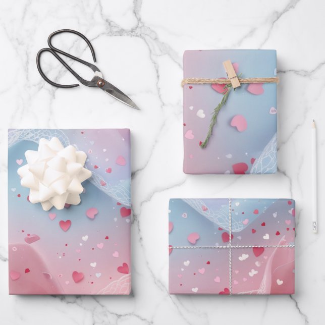 Flüstern in Spitze Geschenkpapier Set (Vorderseite)