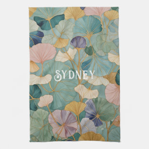 Flüstern Pastel Gingko Geschirrtuch