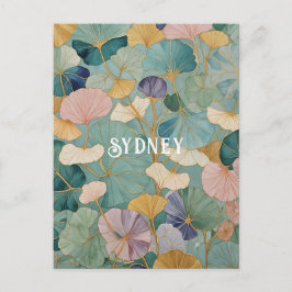 Flüstern Pastel Gingko Postkarte