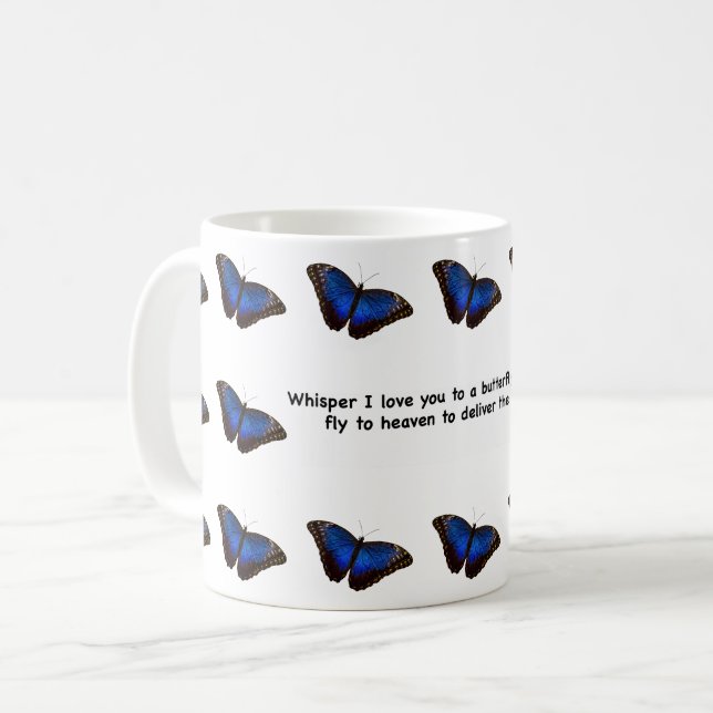 Flüstern-Schmetterling Tasse (Vorderseite Links)