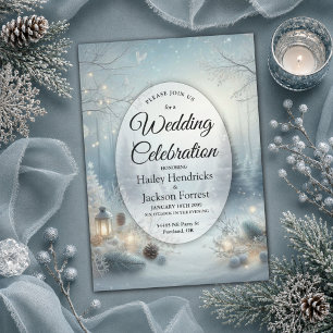 Flüstern von einer Wintersonnenwendhochzeit Einladung