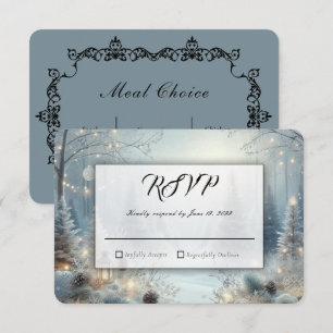 Flüstern von einer Wintersonnenwendhochzeit RSVP Karte