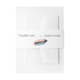 Flüstern von Grace Feathered Elegance Minimalismus Einladungsbanderole