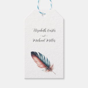 Flüstern von Grace Feathered Elegance Minimalismus Geschenkanhänger