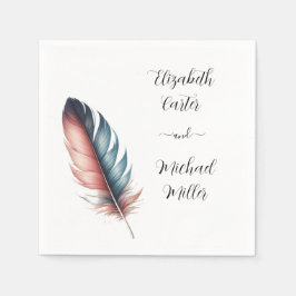 Flüstern von Grace Feathered Elegance Minimalismus Serviette