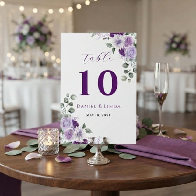 Flüstern von Lavendel: Eleganz in Blüte Tischnummer (Whispers of Lavender Elegance in Bloom Table Number - 10)