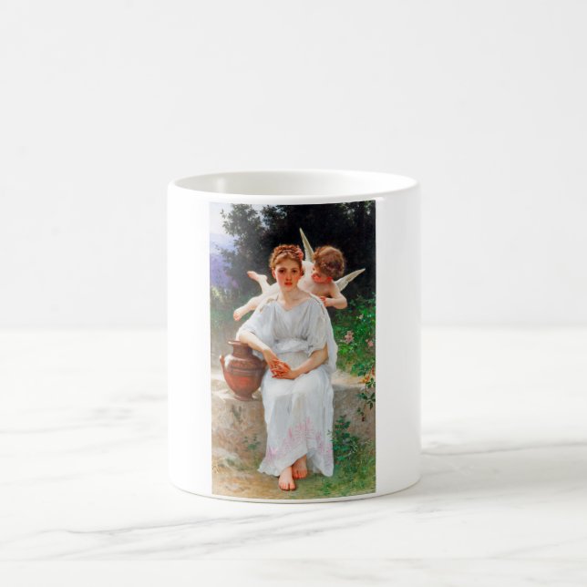 Flüstern von Liebe, Bouguereau Kaffeetasse (Mittel)