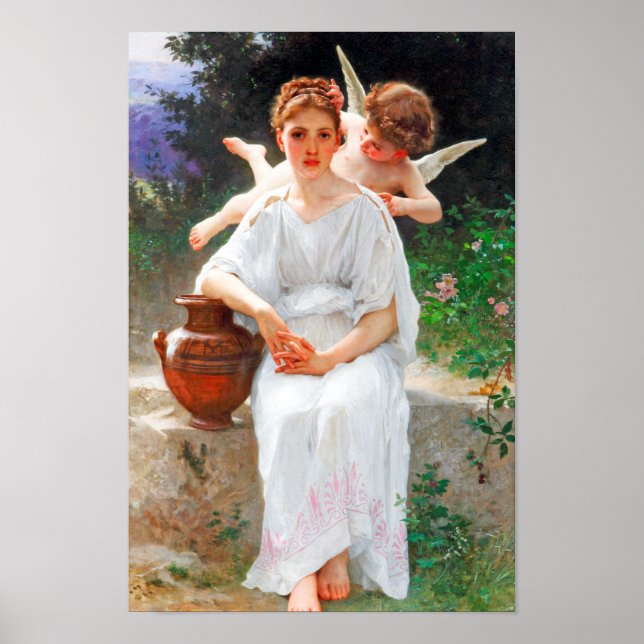 Flüstern von Liebe, Bouguereau Poster (Vorne)