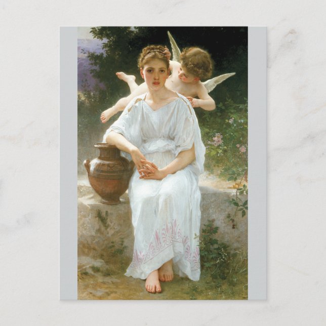 Flüstern von Liebe durch Bouguereau Postkarte (Vorderseite)