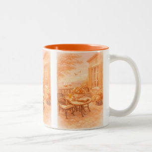 Flüstern von Salbei Vintage-Meeresleben Zweifarbige Tasse