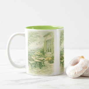 Flüstern von Salbei Vintage-Meeresleben Zweifarbige Tasse