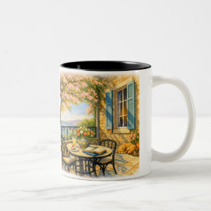 Flüstern von Salbei Vintage Meeresleben Zweifarbige Tasse