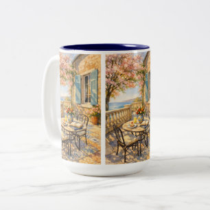 Flüstern von Salbei Vintage-Meeresleben Zweifarbige Tasse