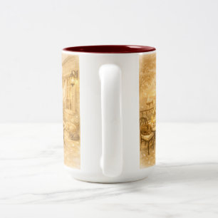 Flüstern von Salbei Vintage-Meeresleben Zweifarbige Tasse