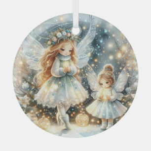 Flüstern von Winterlight: Verzauberte Schneefeen Ornament Aus Glas