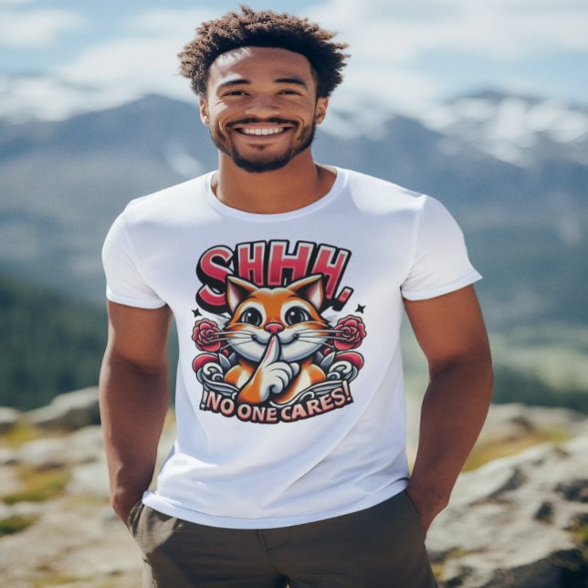 Flüstern wirft einem künstlerischen Shhhh niemande T-Shirt (Von Creator hochgeladen)