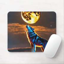 Flüsternacht: Wolf Moon Mouse Pad