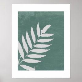 "flüsternd" - ein Minimalistisches weißes Heckenbl Poster
