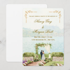 Flüsternde Botanica-Aquarell-Hochzeitseinladung Einladung