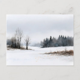 Flüsternde Kiefern Schneeiger Winter Postkarte