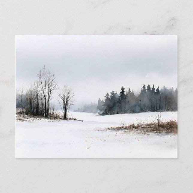 Flüsternde Kiefern Schneeiger Winter Postkarte (Vorderseite)