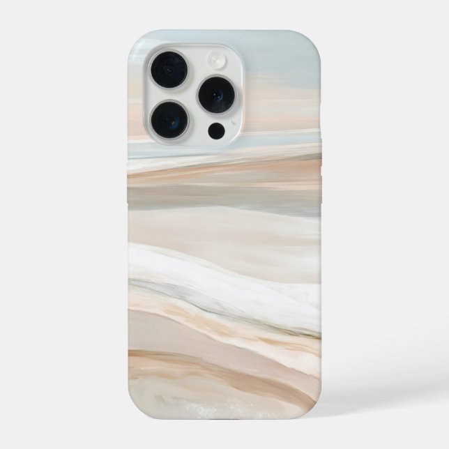 Flüsternde Küsten – Minimale Abstrakte Meereslands iPhone Hülle (Rückseite)