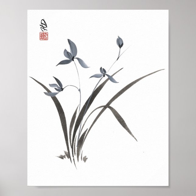 Flüsternde Orchidee Poster (Vorne)