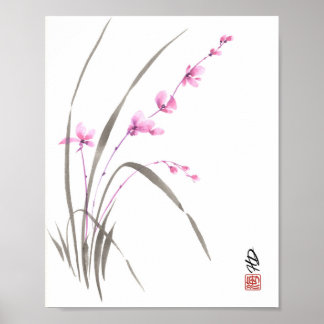 Flüsternde Orchideenblüte Poster
