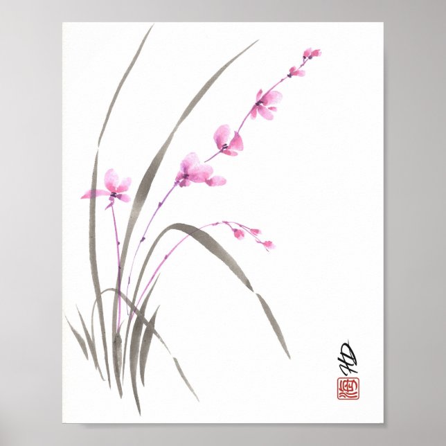 Flüsternde Orchideenblüte Poster (Vorne)