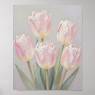 Flüsternde Seide: Eine Studie über leuchtende Tulp Poster