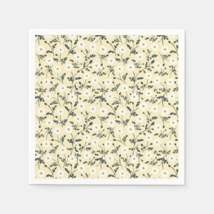 Flüsternde Wiese - Buttergelbes Blumenmuster Serviette