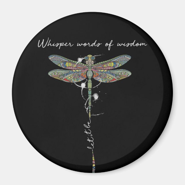 Flüsternde Worte der Weisheit Brocade Dragonfly Magnet (Vorne)