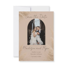 Flüsternden Pampas Foto Hochzeit Save the Date Kar